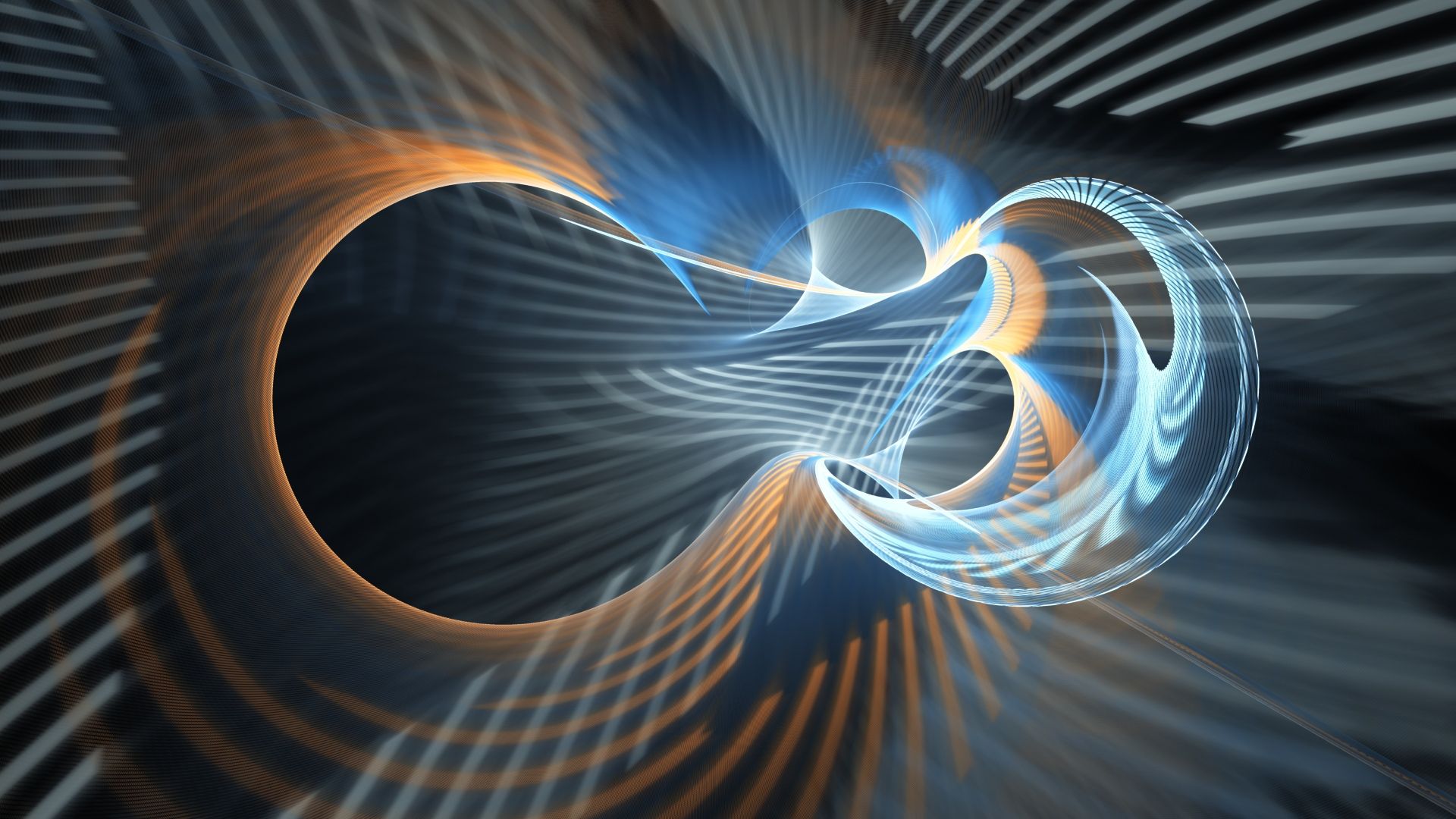 A prize wallpaper. Clean lines of light warped around bubble shapes, creating the feeling of being in a swimming pool.
