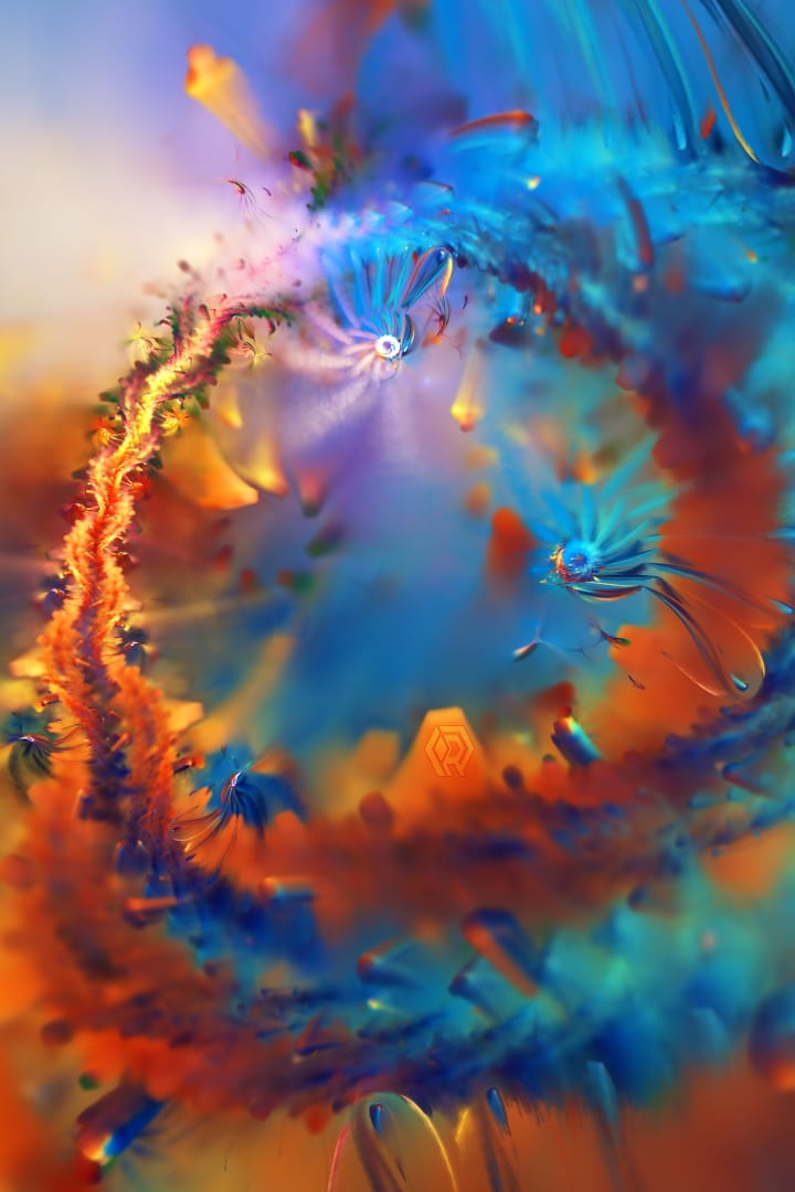 Two smaller sentinel robots are spun dizzy by the swooping fire dragon.